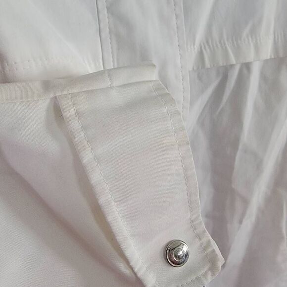 Mackintosh Rain Coat White Sail Boats Womens SZ 3XL Shoulder Pads New England - Picture 9 of 9